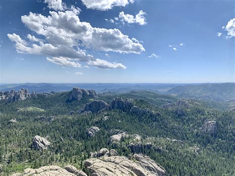 View from Black Elk Peak in the Black Hills, SD. August 2020. Sat out ...