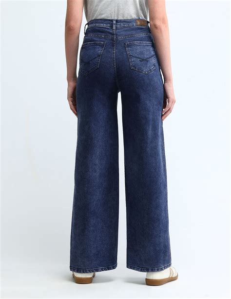 Buy Women High Rise Wide Leg Jeans Blue|U.S. Polo Assn. India
