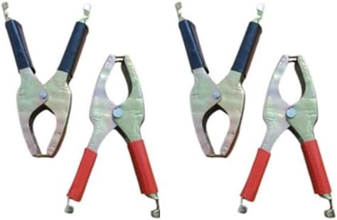 AS P (Pack of 2 Pair) Battery Clip Heavy Duty Copper Crocodile Clips ...
