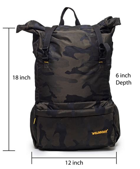 WildRoar Roll Top Back Pack- Dark Camo – WildRoar.in