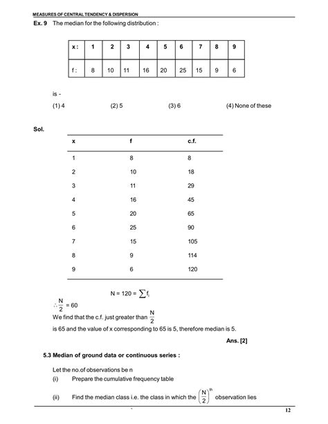 Measures of Central Tendency & Dispersion Notes for Class 12 & IIT JEE