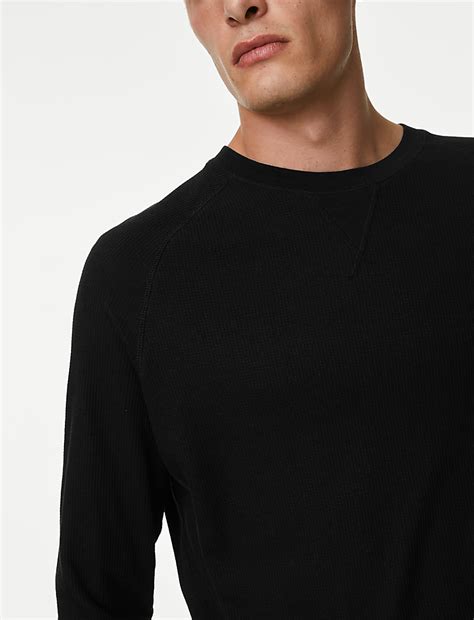 Buy Cotton Blend Waffle Loungewear Top at Marks & Spencer