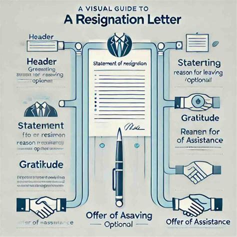 Visual infographic of a resignation letter