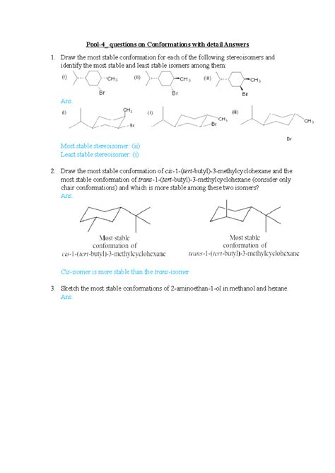 Pool-4 Questions with Detailed Solutions (Organic and Inorganic) (1 ...