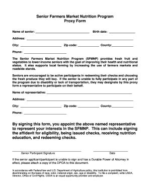 USDA Senior Farmers Market Nutrition Program Proxy Form 2015-2026 ...