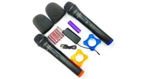 Wilsons Set of 2/ Dual Wireless Microphones, UHF Karaoke Dynamic mic ...