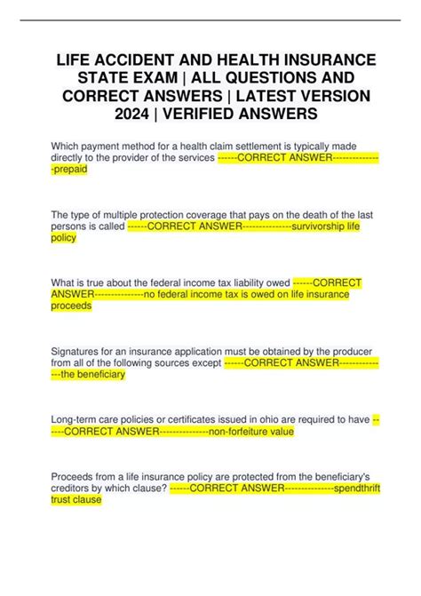 Image result for Health Insurance License Exam Questions