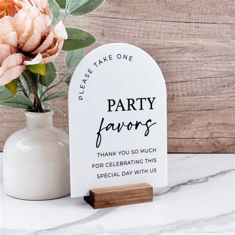 Party Favors Arch Table Sign, Party Favors Sign, Modern Script Acrylic ...