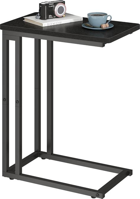 Yusong C Shaped End Table, Couch Side Table That Slide Under Sofa Bed ...