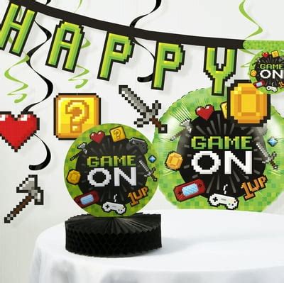 Creative Converting Video Game Party Birthday Decorations Kit - 8 Count ...