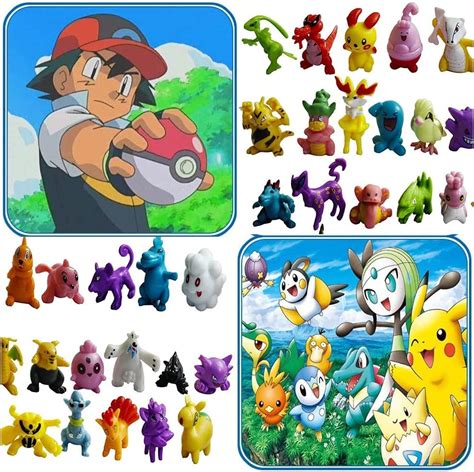 Buy 144 Pieces Mini Poke playset Action Figure Monster Figures Battle ...