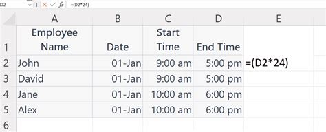 Image result for How to Program Hours in Excel