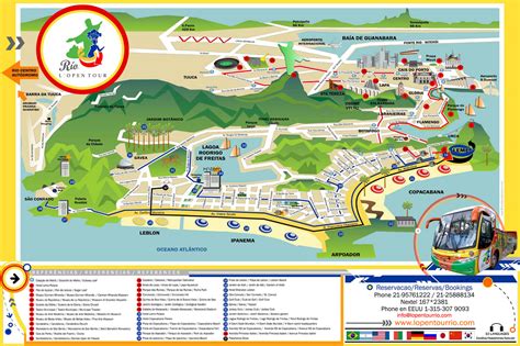 Map of Rio de Janeiro tourist attractions, sightseeing & tourist tour