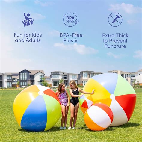 Buy Top Race Giant Beach Ball Large Beach Ball, Huge Rainbow Color for ...