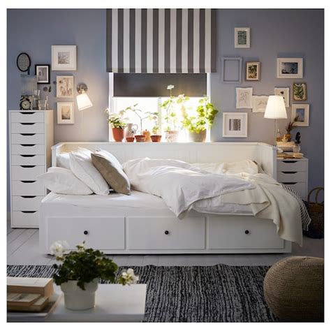 HEMNES day-bed frame with 3 drawers, white, 80x200 cm (311/2x783/4") - IKEA