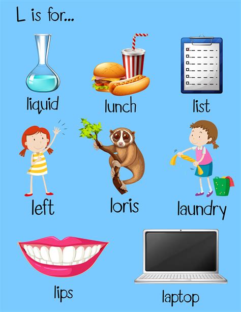 Many words begin with letter L 430872 Vector Art at Vecteezy