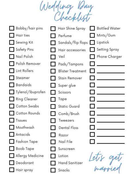 Image result for Full Wedding Checklist
