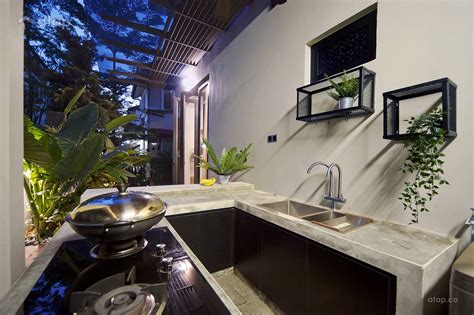 Asian Contemporary Garden Kitchen semi-detached design ideas & photos ...