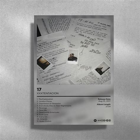 XXXTENTACION - 17 - album cover - metalen poster - 30x40cm | bol