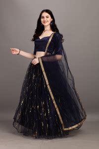 color bucket Embellished, Self Design Semi Stitched Lehenga & Crop Top ...