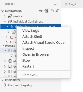 VS Code Attach to Container 的图像结果