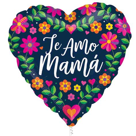 Te Amo Mama Floral Heart Balloon | 17 INCH
