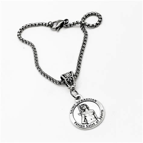 Saint Sebastian Patron Saint of Sports Charm Bracelet, Basketball ...