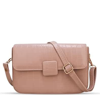Buy OMEGIX Women's Faux Leather Crossbody Bag – Elegant Croc-Embossed ...