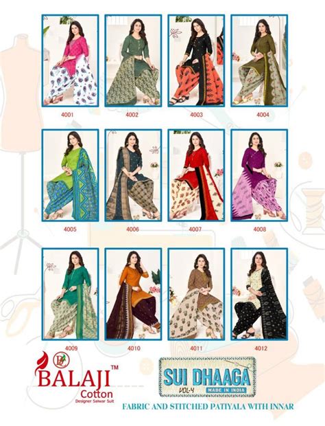 Balaji Sui Dhaga Vol 4 Regular Wear Cotton Printed Dress Material ...