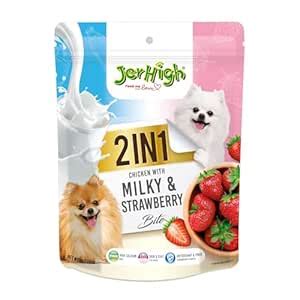 JerHigh 2 in 1 Chicken with Milky & Strawberry Bite for All Life Stages ...