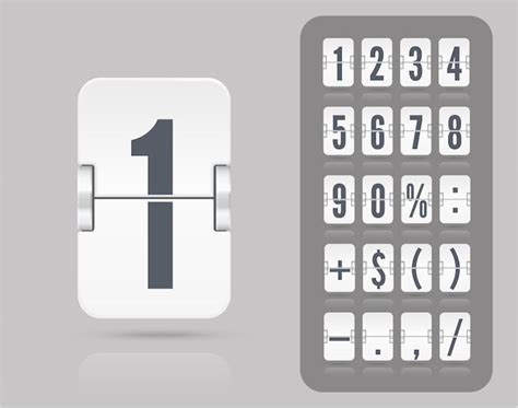 Weißer analoger Flip-Airport-Board-Countdown-Timer Retro-Anzeigetafel ...