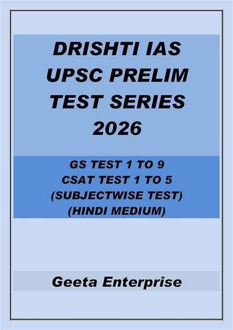Drishti IAS UPSC Prelim Test Series 2026, Hindi Medium, GS Tests 1-9 ...