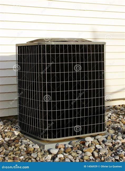 Air Conditioner AC Condenser Unit Outside House Stock Image - Image of ...