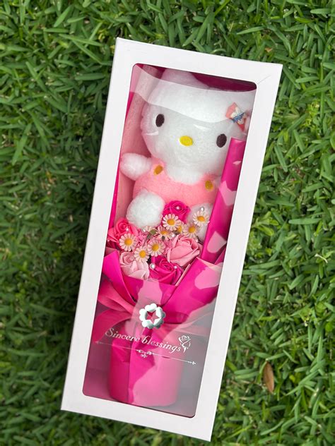 Hello Kitty Bouquet/hello Kitty Plush/bouquet in a Box With Lights - Etsy