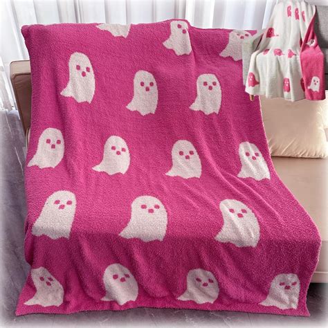Amazon.com: Halloween Viral Pink Ghost Blanket, Ghost Throw Blanket ...