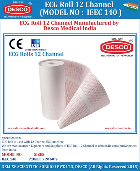 ECG Roll 12 Channel Manufacturer Exporter and Supplier India | Desco