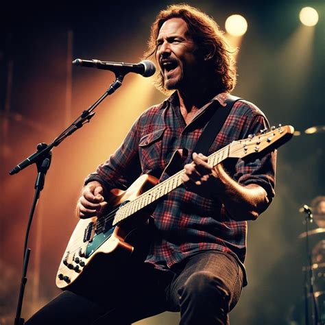 Grunge Icon Eddie Vedder from Pearl Jam, rocking out on stage, wearing ...
