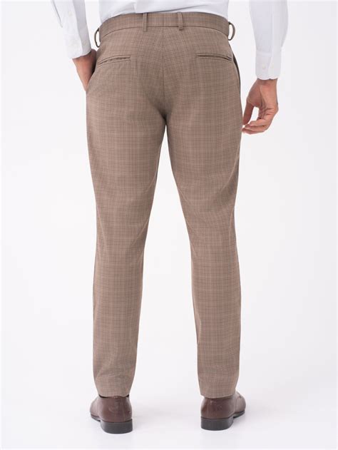 Buy Men Brown Slim Fit Stretchable Formal Trouser