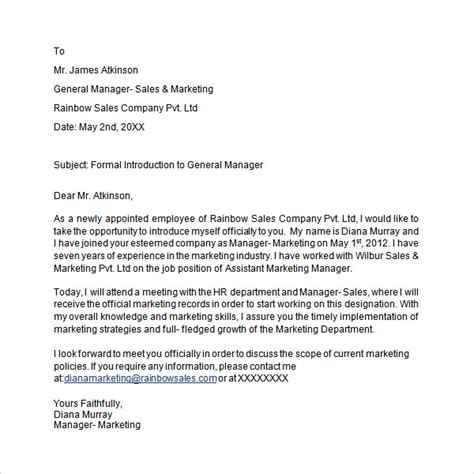 Image result for Formal Introduction Letter