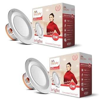 Murphy 6W Bright LED Downlight – Red, Slim Round Recessed Ceiling Light ...