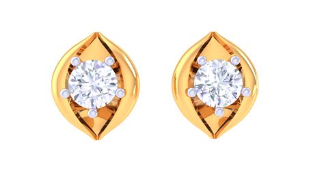 Golden Elegance Meets Sparkle Diamond Stud Earrings - 0.40 Ct – Starlit ...