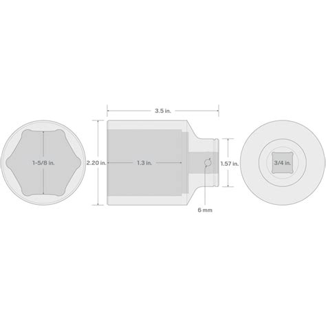 TEKTON 3/4-in Drive Standard (SAE) 1-5/8-in Deep Socket SHD33041 at ...