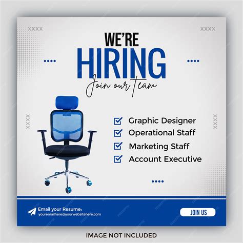 Premium PSD | We are hiring poster job vacancy square banner or social ...