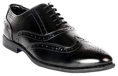 Buy AADI Men's Black Synthetic Leather Brogue Party Formal Shoes at ...
