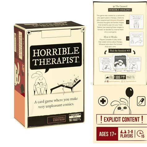 Horrible Therapist Board Games, Extra Horrible Edition - A Card Game ...