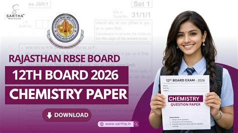 Rajasthan RBSE Board Class 12 Chemistry Question Paper 2026 PDF Soon ...