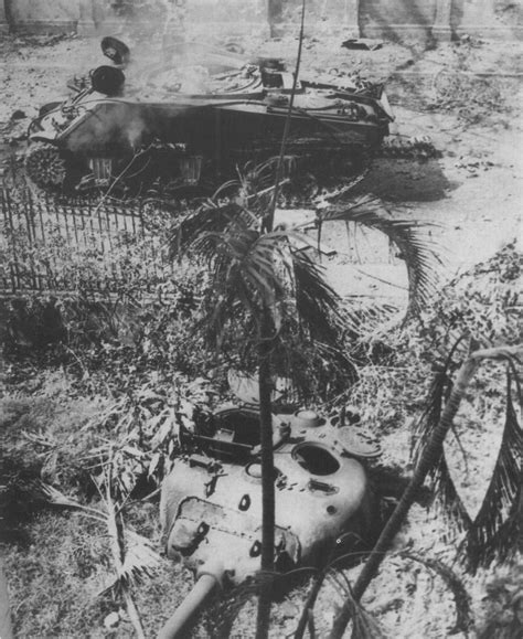 Knocked Out Sherman Tank during The Battle of Manila, 1945. : r/TankPorn