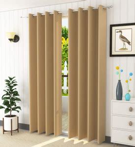 SASSYHOME 180 cm (6 ft) Silk Blackout Window Curtain (Pack Of 2) - Buy ...