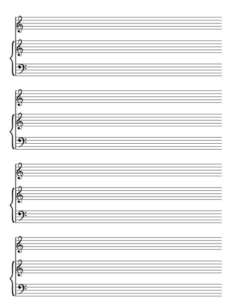 Printable Music Manuscript Paper: Piano & Voice (PDF Instant Download ...