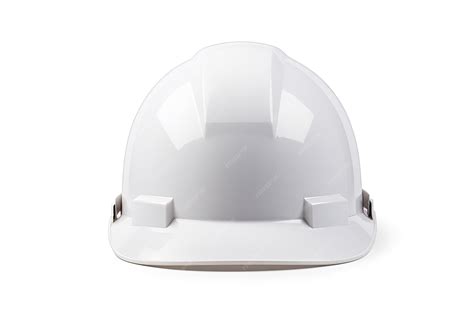 Premium Photo | Front view of white hard hat on white background with ...